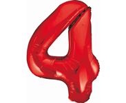 Fóliový balón č. 4 červený 85 cm