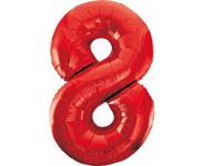 Fóliový balón č.8 červený 85 cm