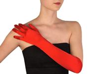 Dlhé spoločenské rukavice saténové červené