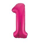 Fóliový balón číslo 1 ružový