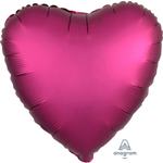 Fóliový balón srdce Satin Luxe tmavoružový