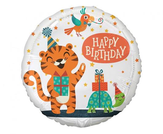 Fóliový balón Happy birhday tigrík