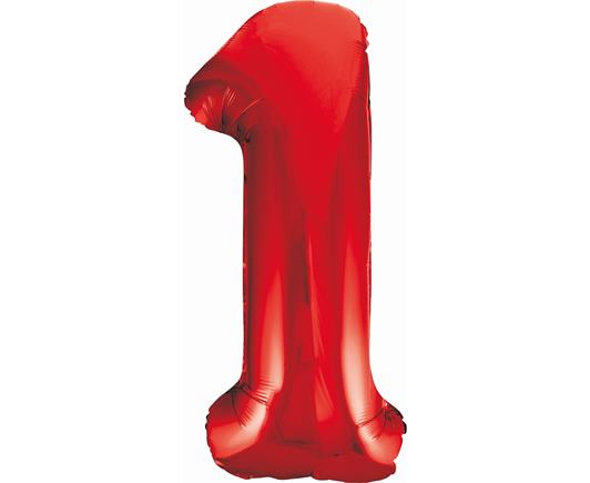 Fóliový balón č. 1 červený 85 cm