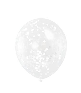 Balóny s konfetami biele
