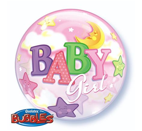 Fóliový balón Baby girl bubless 55 cm