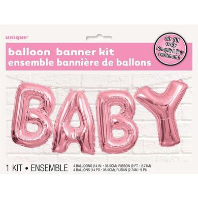 Balónový banner Baby ružový