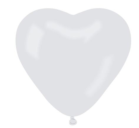 Balón biele srdce 30 cm
